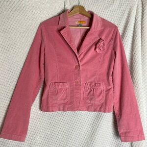 Tulle Anthropologie pink corduroy jacket